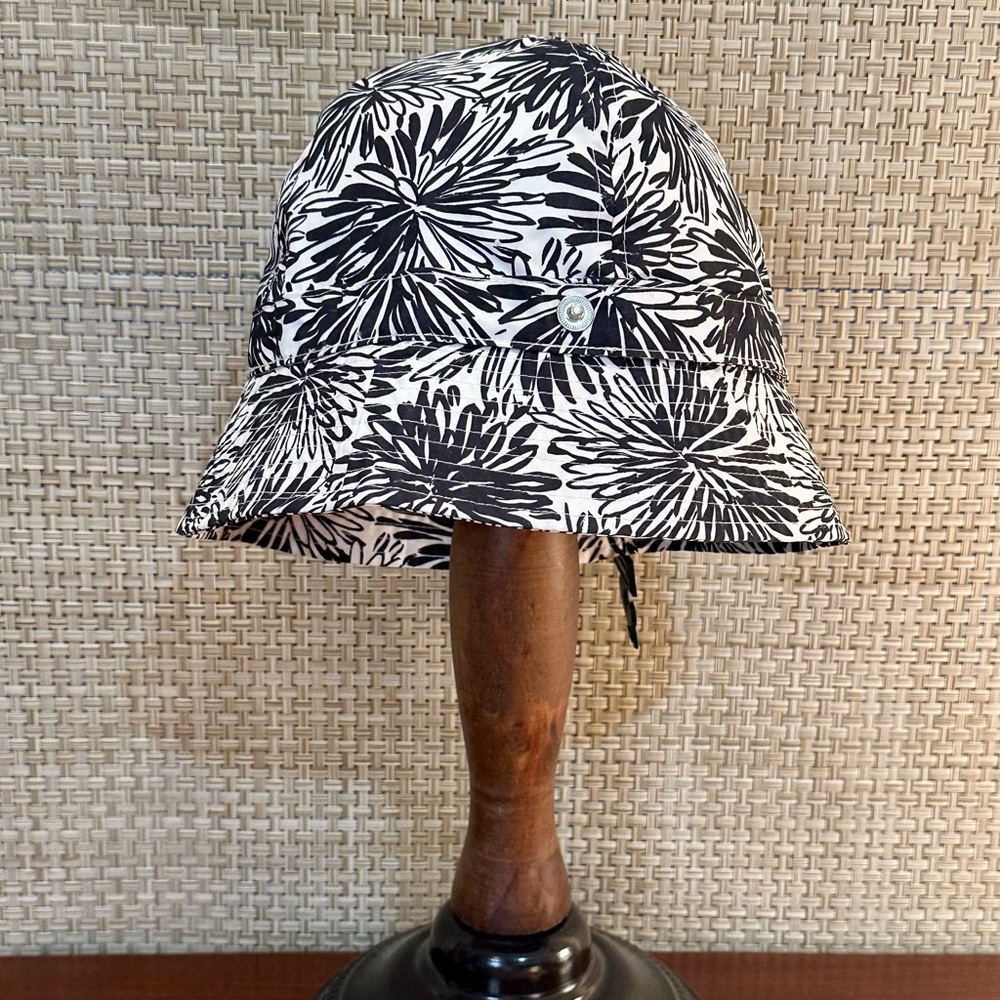 🌟2xHP🌟Unisex Microfiber Navy/White Floral Print Bucket Hat by Lands' End L/XL